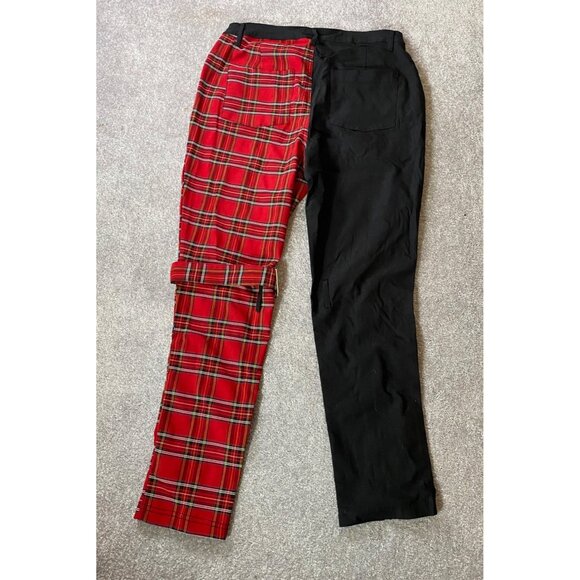 Like An Angel Half Black & Red Plaid Punk Pants Womens 1X - Picture 2 of 10